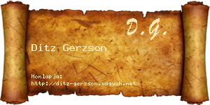 Ditz Gerzson névjegykártya