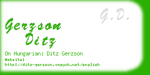 gerzson ditz business card